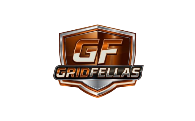 Orange and black GF Gridfellas racing badge