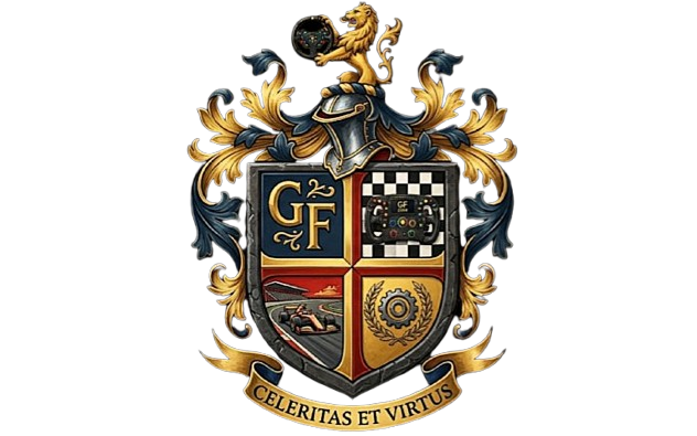 Gold and blue Gridfellas heraldic crest