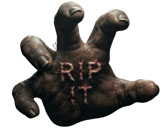 Sculpted hand marked RIP