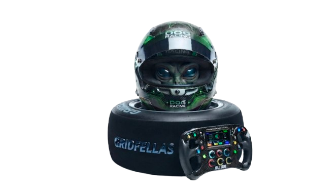 Gridfellas astronaut driver with a racing controller