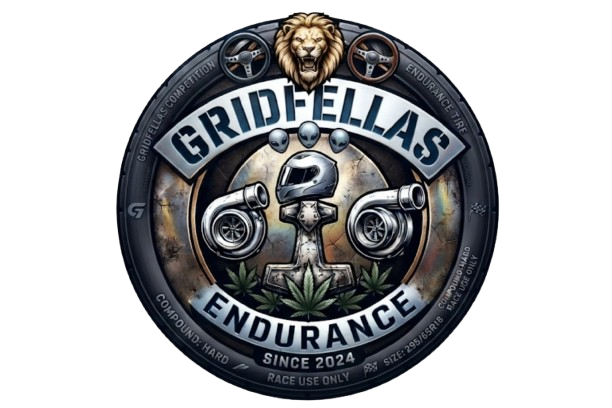 Blue and gold Gridfellas Endurance racing coin with lion detail